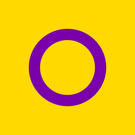 A square intersex pride flag.